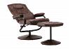 Brown Faux Leather Office Swivel Reclining Chair 2